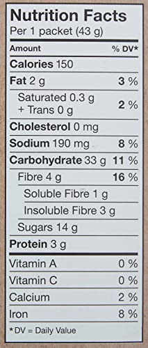 Quaker High Fibre Wild Berry Medley Instant Oatmeal, 8 Packets, 304g