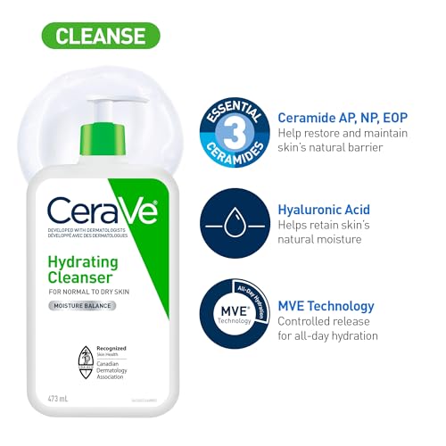 CeraVe Moisturizing Lotion, Daily Lightweight Lotion with Hyaluronic Acid & Ceramides for Women and Men. Suitable for Dry & Sensitive Skin, Fragrance-Free, Non-Comedogenic & Allergy Tested, 473 mL