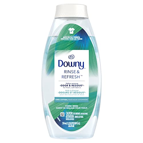Downy Rinse & Refresh Laundry Odour Remover and Fabric Softener, Cool Cotton, Safe On All Fabrics, HE Compatible, 1.43L