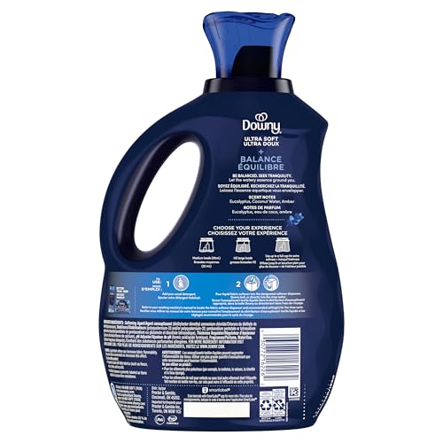 Downy Ultra Soft Fabric Softener Liquid, Balance, Crisp Rain and Blue Eucalyptus, 2.76L