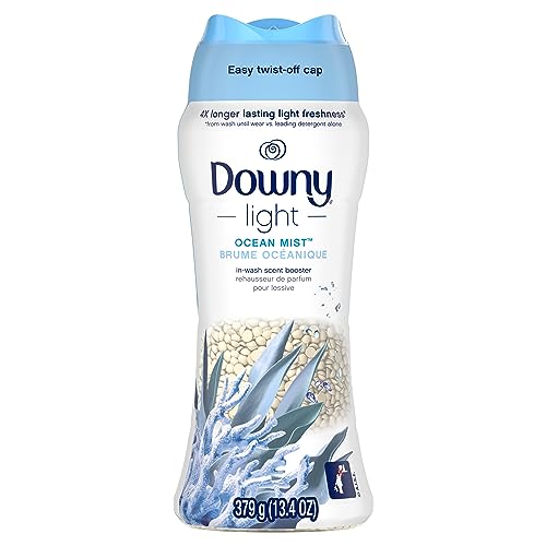 Downy Light Laundry Scent Booster Beads for Washer, Ocean Mist, 680 Grams, with No Heavy Perfumes