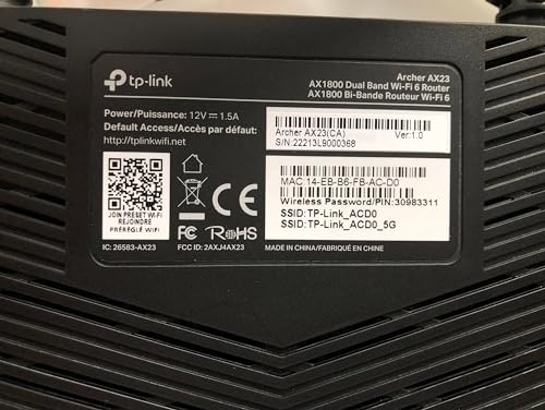 TP-Link AX1800 WiFi 6 Smart WiFi Router (Archer AX23) - Dual Band Gigabit Wireless Internet Router, OFDMA, Parental Controls, Long Range Coverage