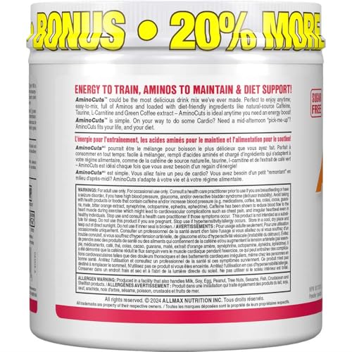 ALLMAX Nutrition ACUTS - Amino Acid Powder Supplement with Taurine, L-Carnitine, Green Coffee Bean Extract - Cotton Candy - 252 g
