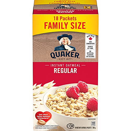 Quaker Maple & Brown Sugar Flavour Instant Oatmeal, 18 Packets, 774g