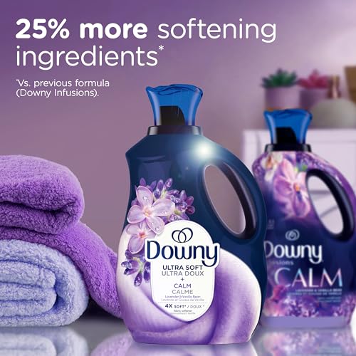 Downy Ultra Soft Fabric Softener Liquid, Calm, Lavender and Vanilla Bean, 2.76L