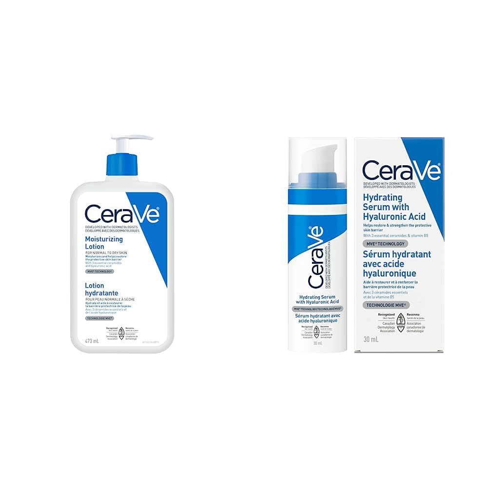 CeraVe Moisturizing Lotion, Daily Lightweight Lotion with Hyaluronic Acid & Ceramides for Women and Men. Suitable for Dry & Sensitive Skin, Fragrance-Free, Non-Comedogenic & Allergy Tested, 473 mL