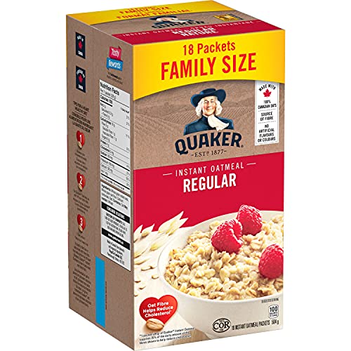 Quaker Maple & Brown Sugar Flavour Instant Oatmeal, 18 Packets, 774g