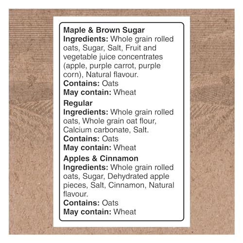 Quaker Maple & Brown Sugar Flavour Instant Oatmeal, 18 Packets, 774g
