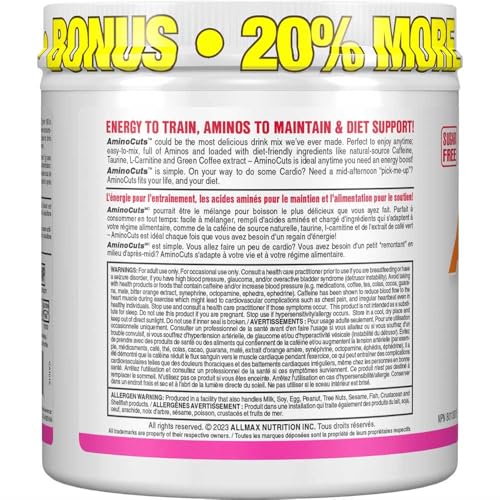 ALLMAX Nutrition ACUTS - Amino Acid Powder Supplement with Taurine, L-Carnitine, Green Coffee Bean Extract - Cotton Candy - 252 g