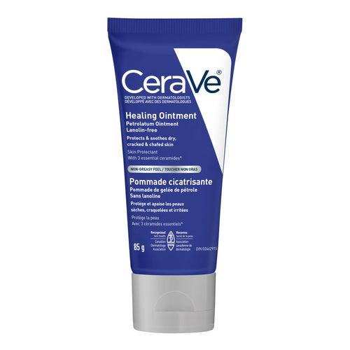 CeraVe Healing Ointment, Moisturizing Petrolatum Skin Protectant for Dry Skin with Hyaluronic Acid and Ceramides, Multi-Purpose Face, Body & Lip Balm, Lanolin-Free & Fragrance-Free, 85 g