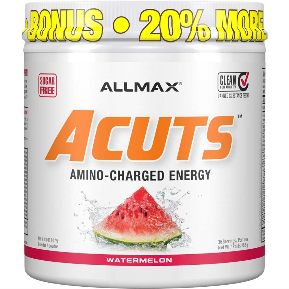 ALLMAX Nutrition ACUTS - Amino Acid Powder Supplement with Taurine, L-Carnitine, Green Coffee Bean Extract - Cotton Candy - 252 g