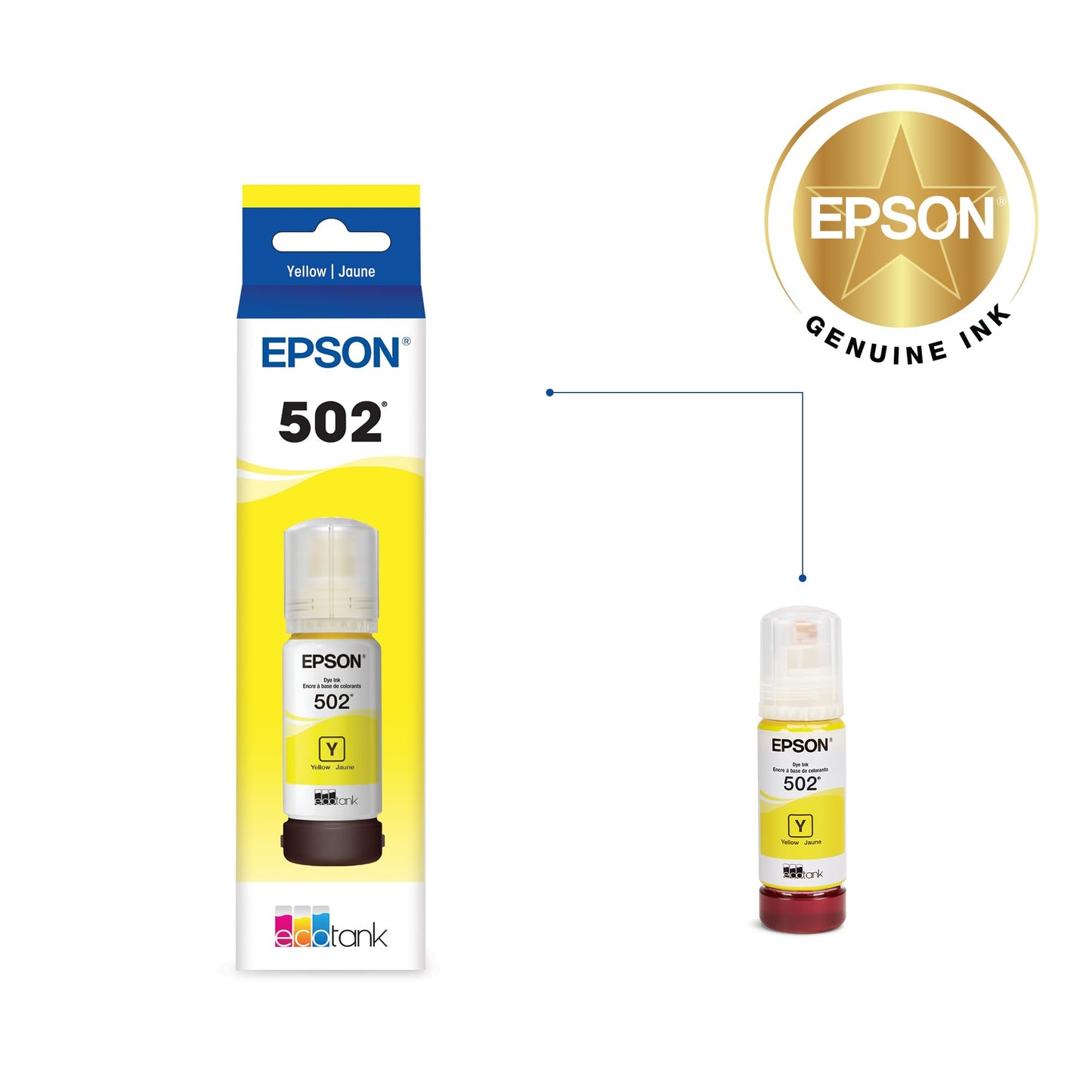 Epson 502 EcoTank Auto-Stop Ink Bottle, Black (T502120) pack of 1
