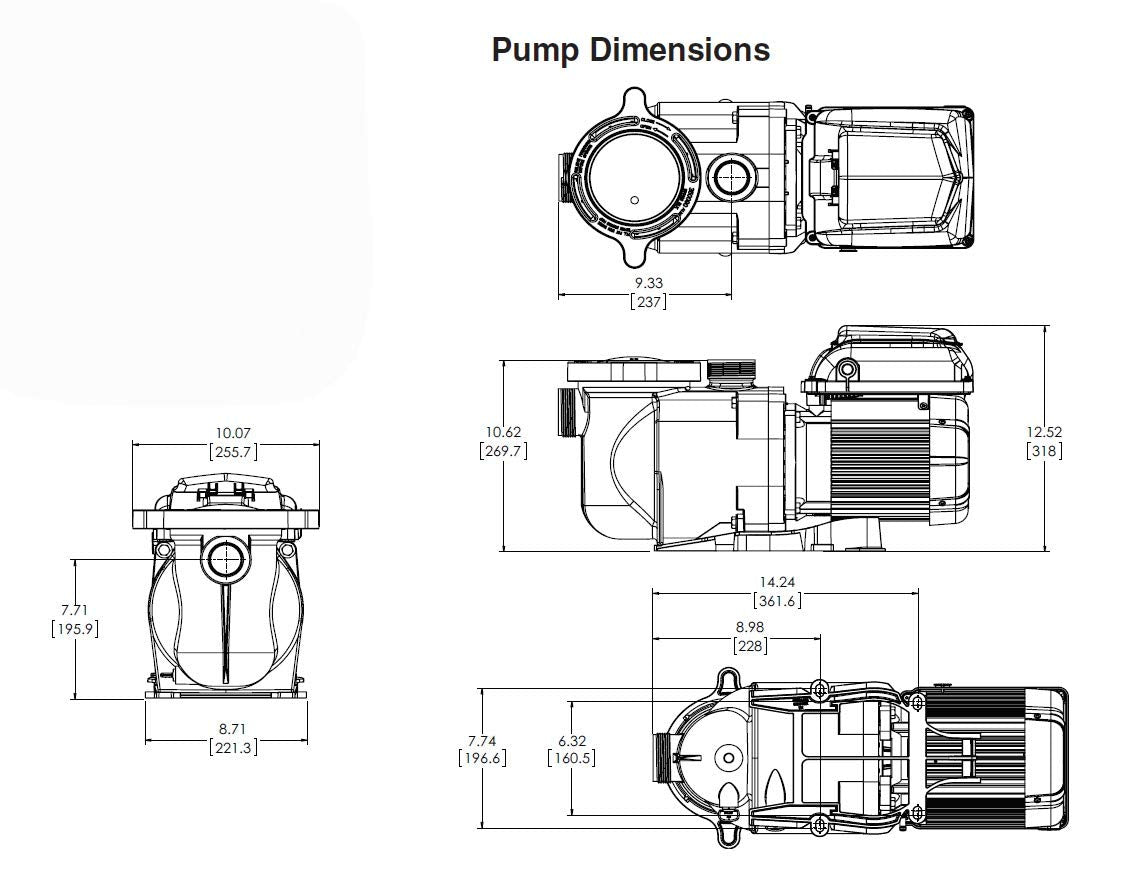Pentair 342001 SuperFlo VS Variable Speed Pool Pump, 1 1/2 Horsepower, 115/208-230 Volt, 1 Phase - Energy Star Certified