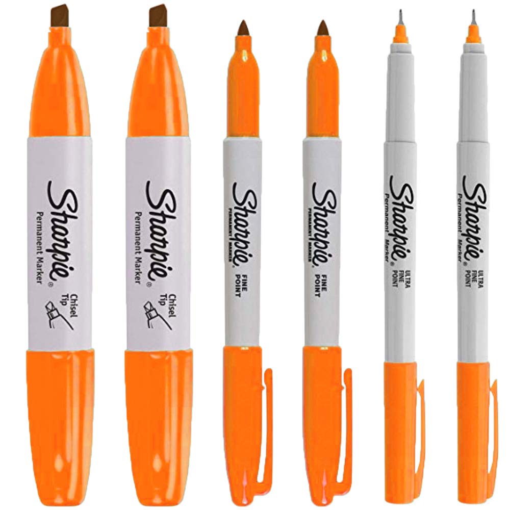 Sharpie Permanent Markers Variety Pack, Featuring Fine, Ultra-Fine, and Chisel-Point Markers, Black, 6 Count