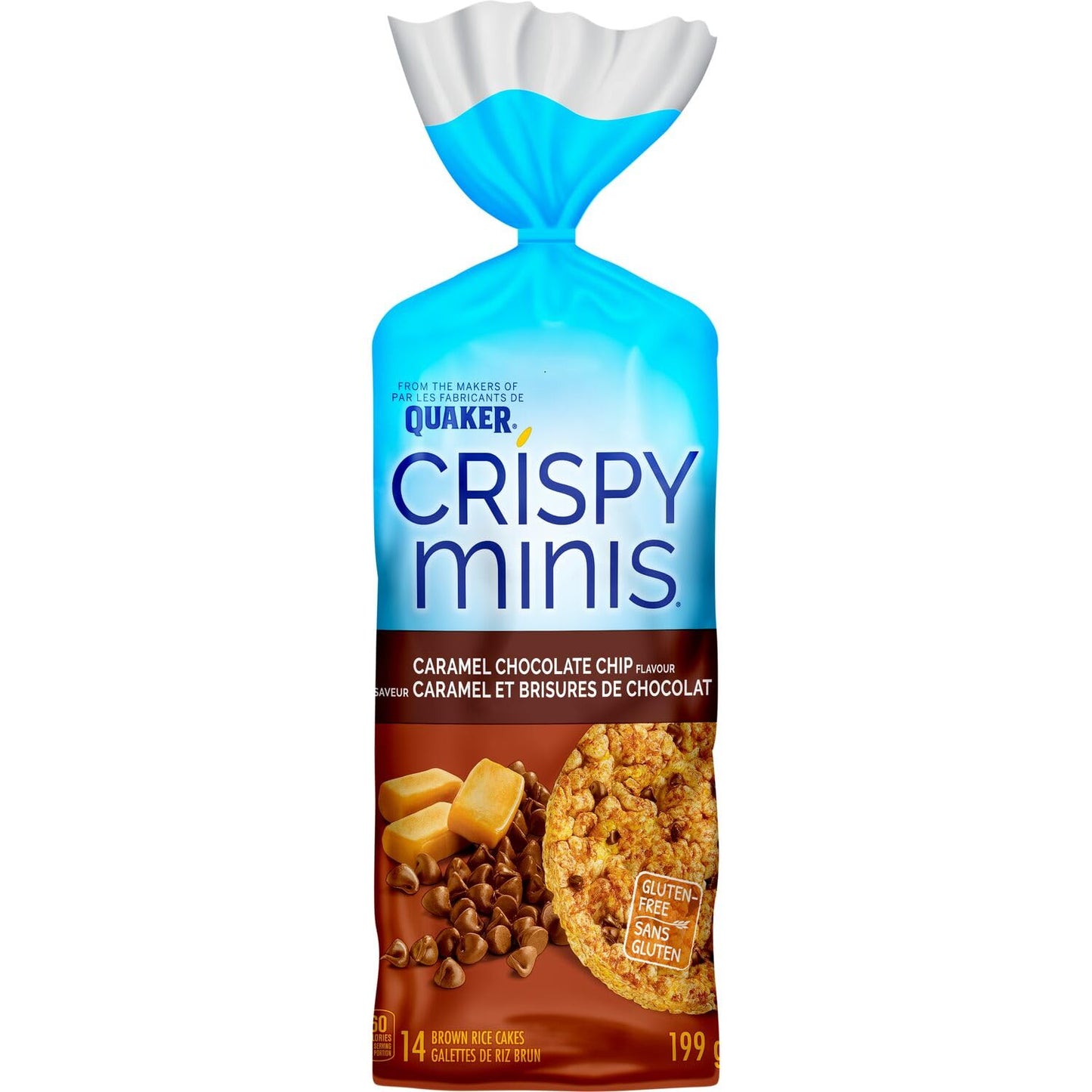 Quaker Crispy Minis White Cheddar Flavour Large Brown Rice Cakes, Multi-Pack, 140g (Pack of 12)
