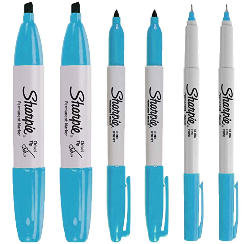 Sharpie Permanent Markers Variety Pack, Featuring Fine, Ultra-Fine, and Chisel-Point Markers, Black, 6 Count