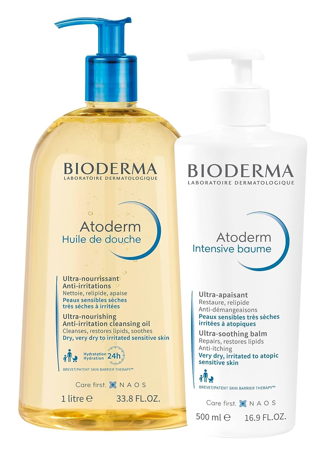 Bioderma Atoderm Shower Oil Cleansing Oil For Face & Body, Nourishing Cleansing Oil For Dry to Atopic Sensitive Skin For Softer & Smooth Skin For Your Whole Family