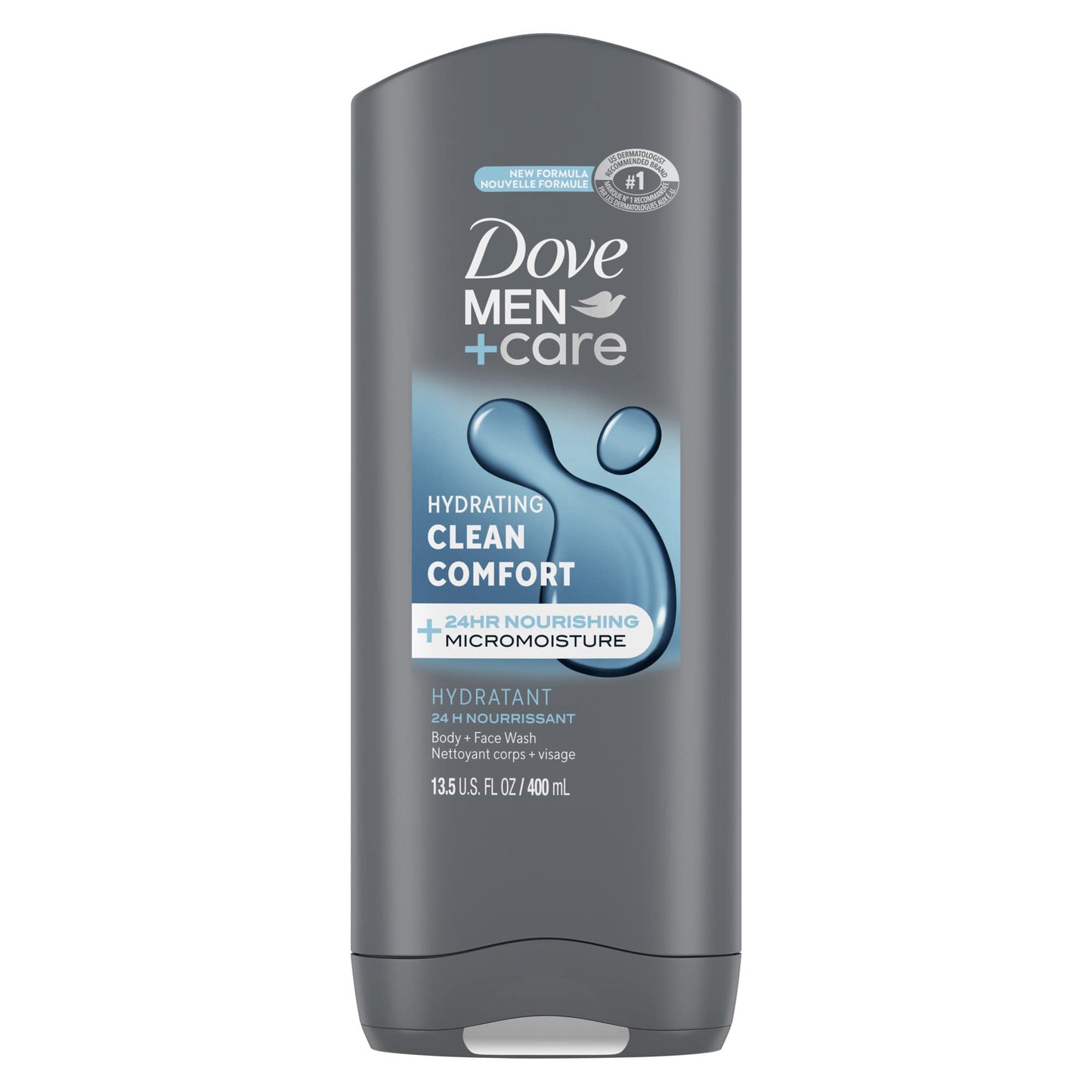 Dove Men+Care Body + Face Wash, Clean Comfort, Hydrating with 24hr Nourishing Micromoisture Technology, 400ml, Pack of 4