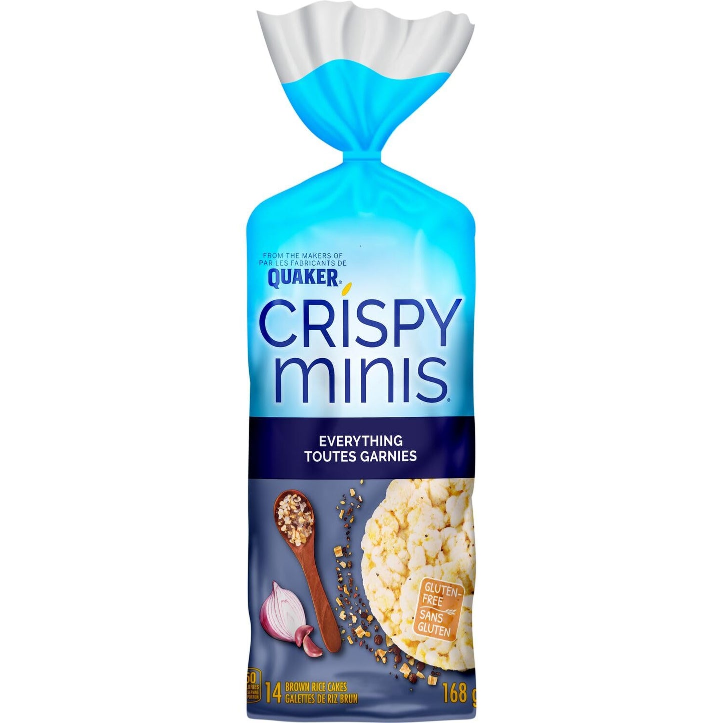 Quaker Crispy Minis White Cheddar Flavour Large Brown Rice Cakes, Multi-Pack, 140g (Pack of 12)