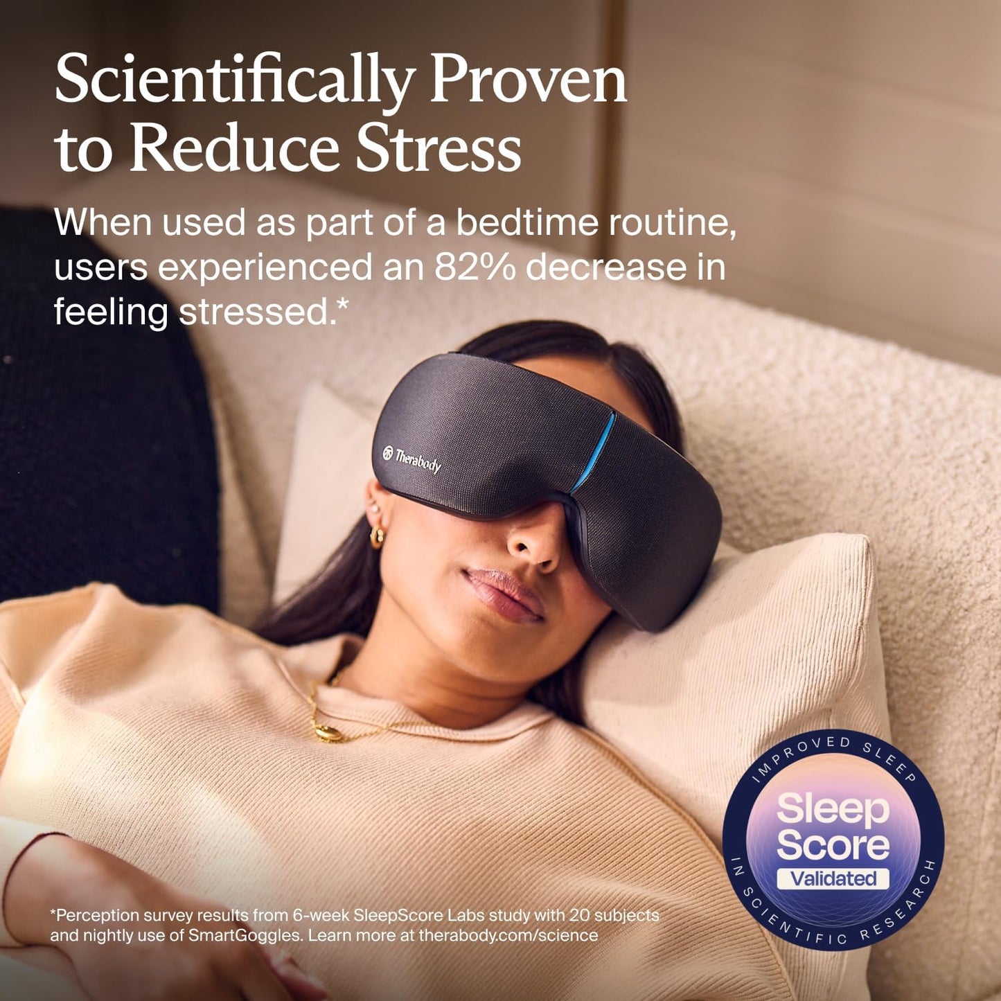 Therabody SmartGoggles 2.0 Heated Eye Mask & Eye Massager - Blackout Sleep Mask & Temple Massage for Personalized Relaxation, Stress Relief & Headache Relief