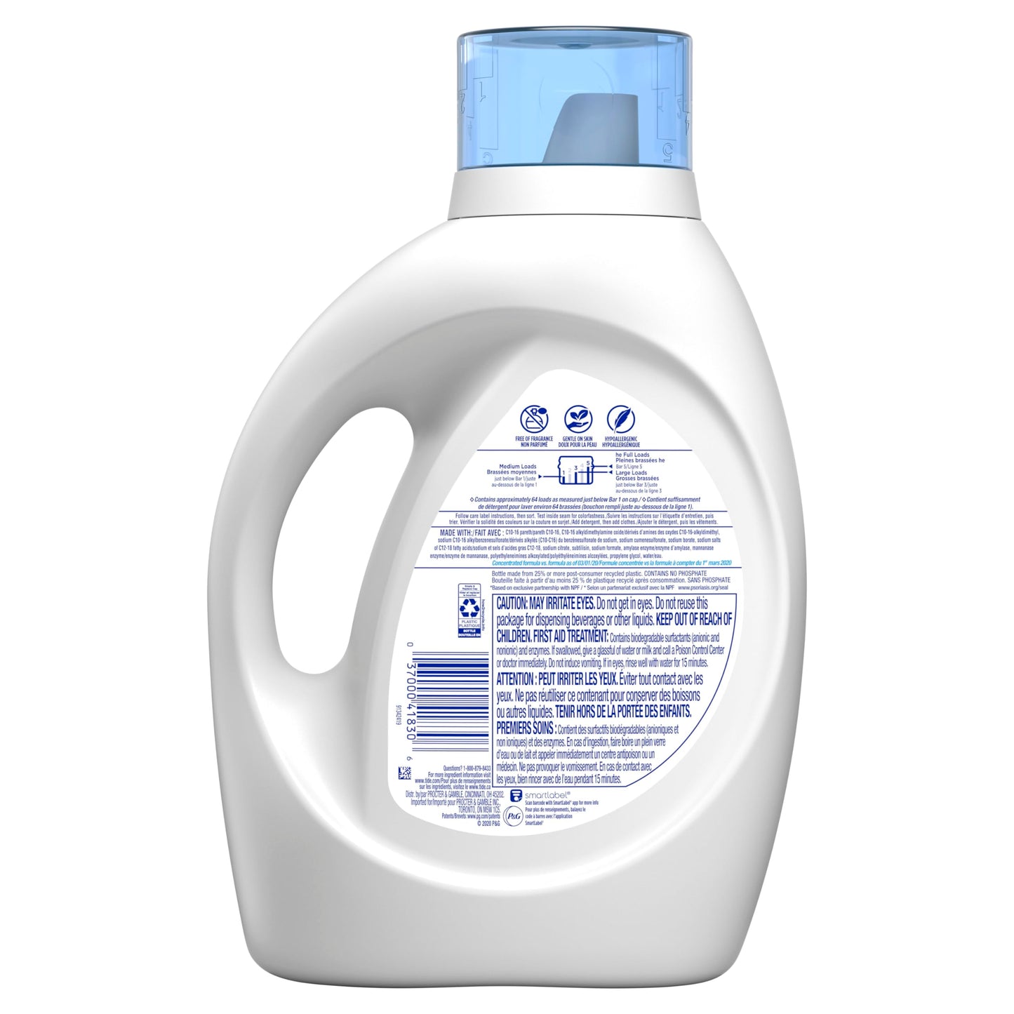 Tide Free & Gentle Liquid Laundry Detergent, 64 loads, 84 fl oz
