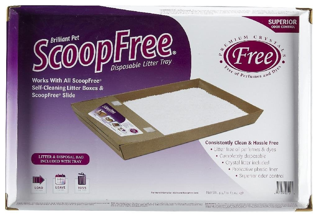 PetSafe ScoopFree Self-Cleaning Cat Litter Box Tray Refills with Premium Blue Non Clumping Crystal Litter, 3-Pack