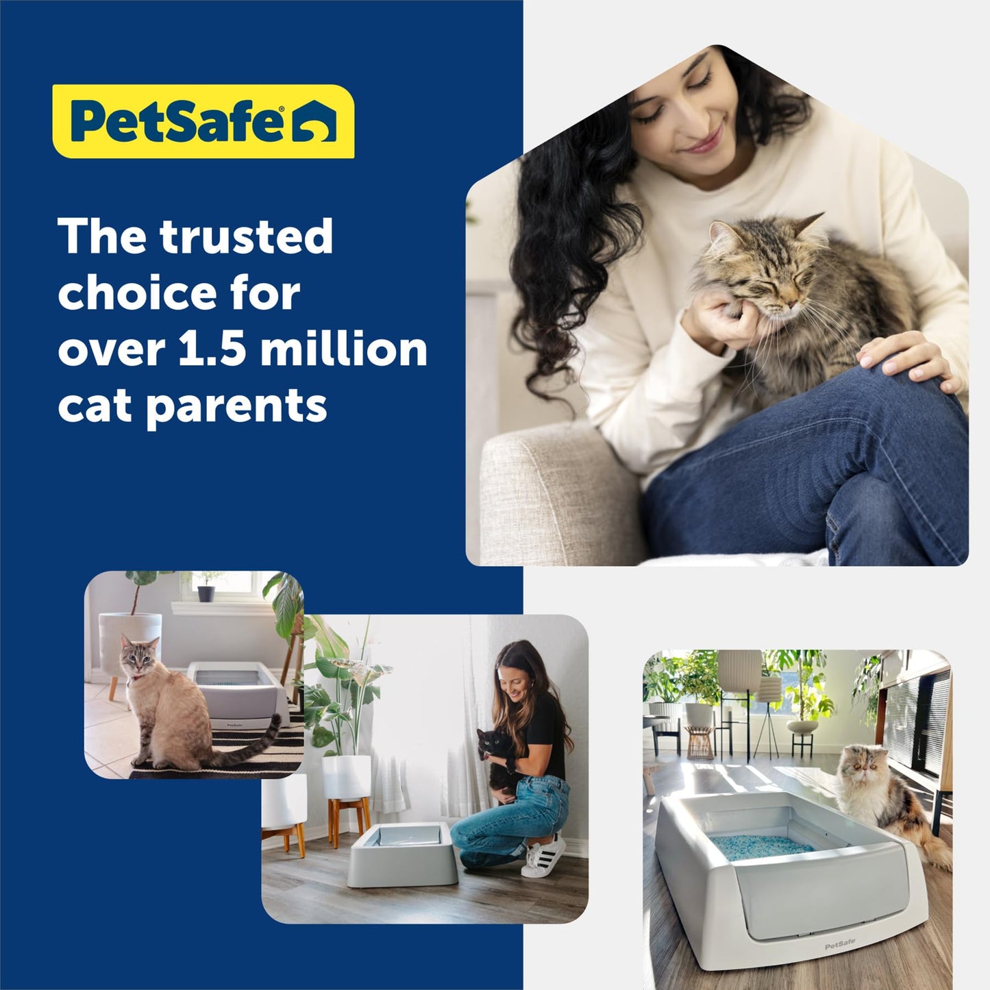 PetSafe ScoopFree Self-Cleaning Cat Litter Box Tray Refills with Premium Blue Non Clumping Crystal Litter, 3-Pack