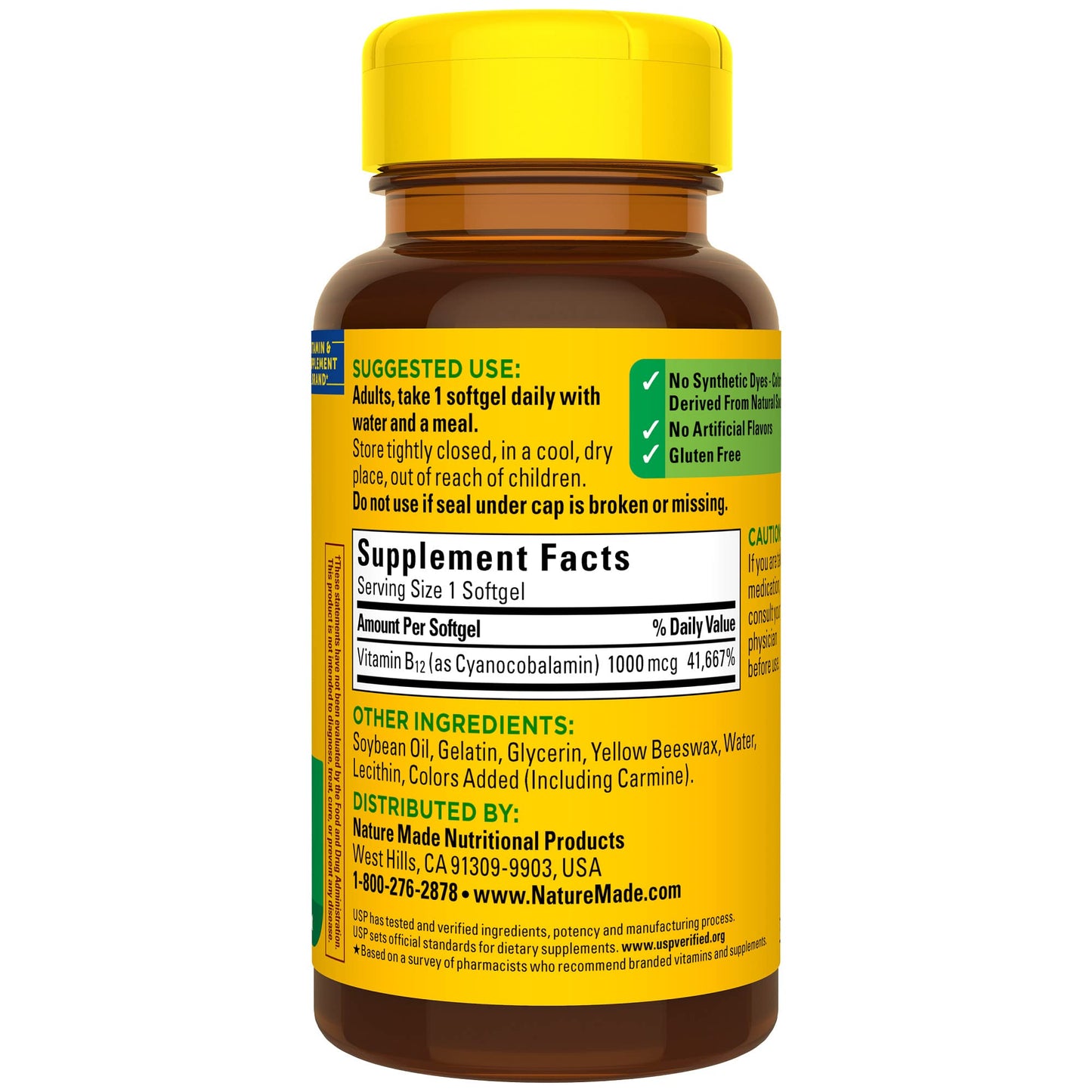 Nature Made Vitamin B12 1000 mcg, Dietary Supplement for Energy Metabolism Support, 150 Softgels, 150 Day Supply