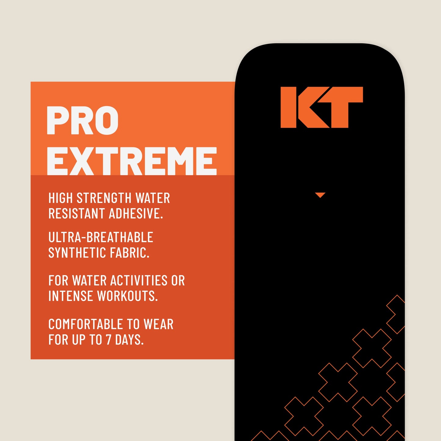 KT Tape PRO Extreme 20 Strip 10"Precut Titan Tan