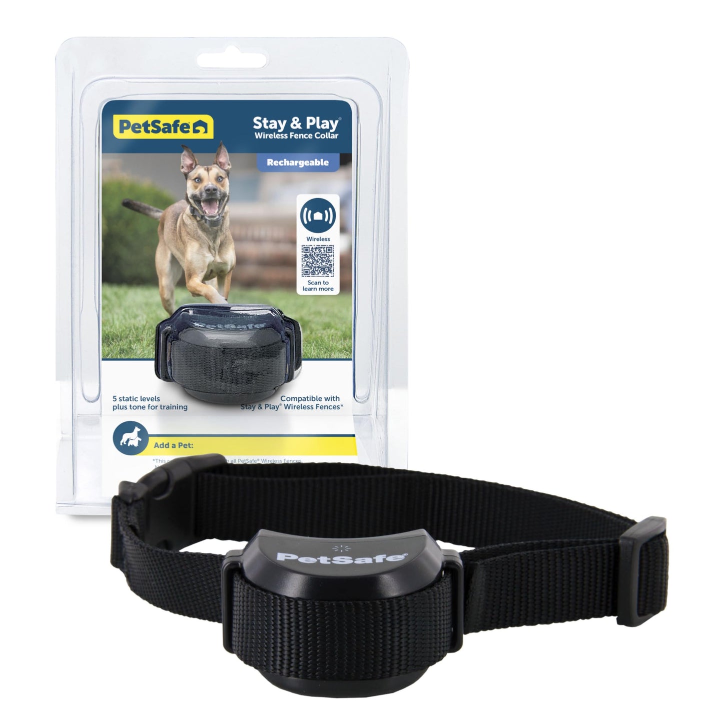 PetSafe Stay & Play Compact Wireless Fence, LCD Screen to Adjust The Circular Boundary, Secure up to a 3,000 Square Metre Area, Use for All Your Pets, Portable System
