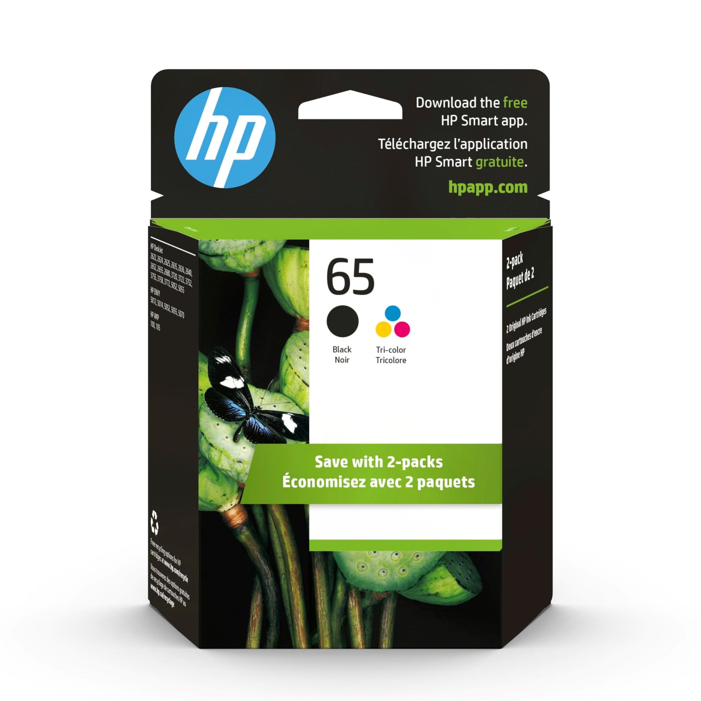 Original HP 65XL Black High-yield Ink Cartridge | Works with HP AMP 100 Series, HP DeskJet 2600, 3700 Series, HP ENVY 5000 Series | Eligible for Instant Ink | N9K04AN