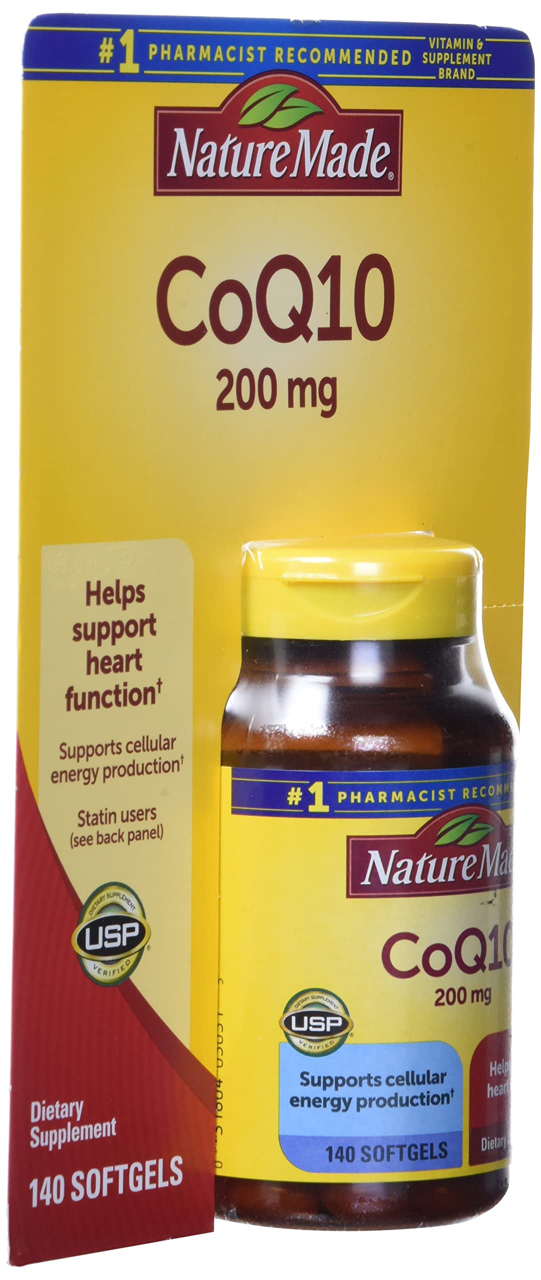 Nature Made CoQ10 200mg, Dietary Supplement for Heart Health Support, 105 Softgels, 105 Day Supply