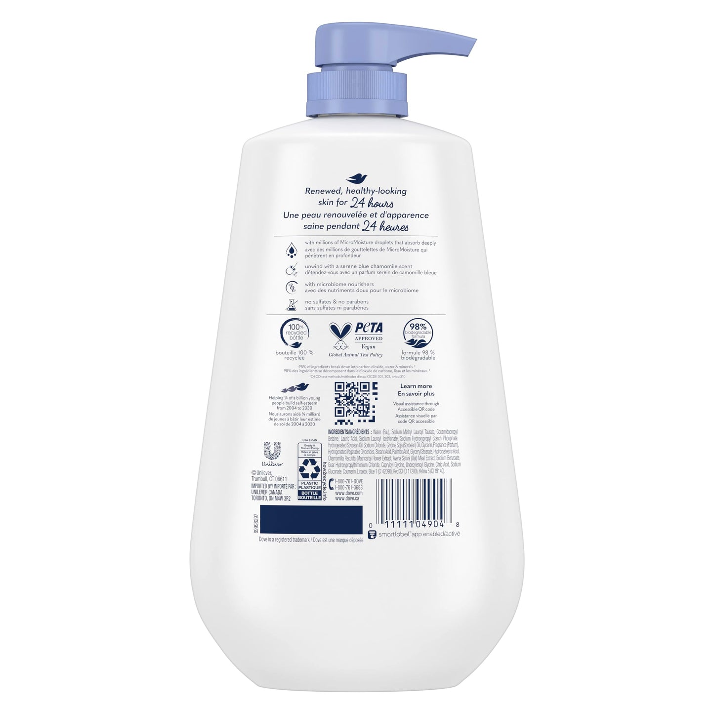 Dove Deep Moisture Body Wash with Pump, for nourishing the driest skin, 905ml (Pack of 2)