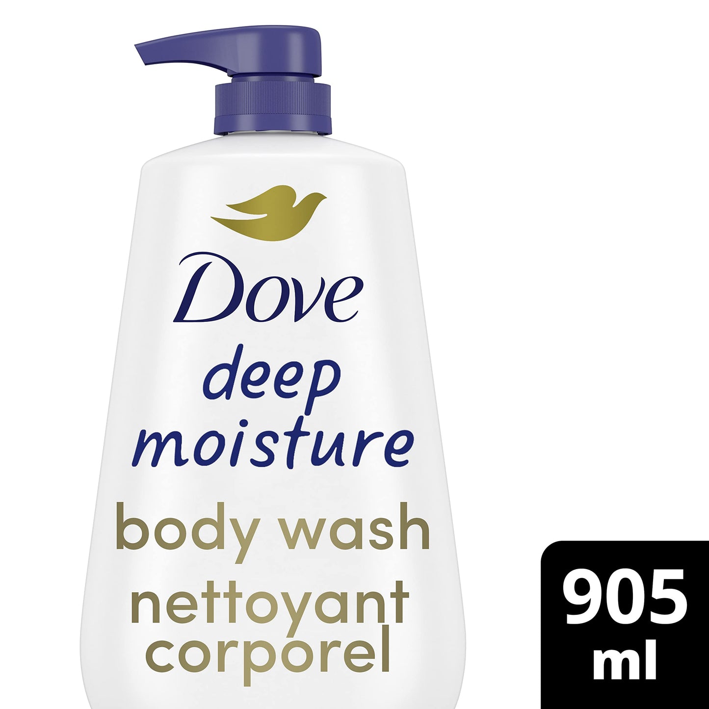 Dove Deep Moisture Body Wash with Pump, for nourishing the driest skin, 905ml (Pack of 2)