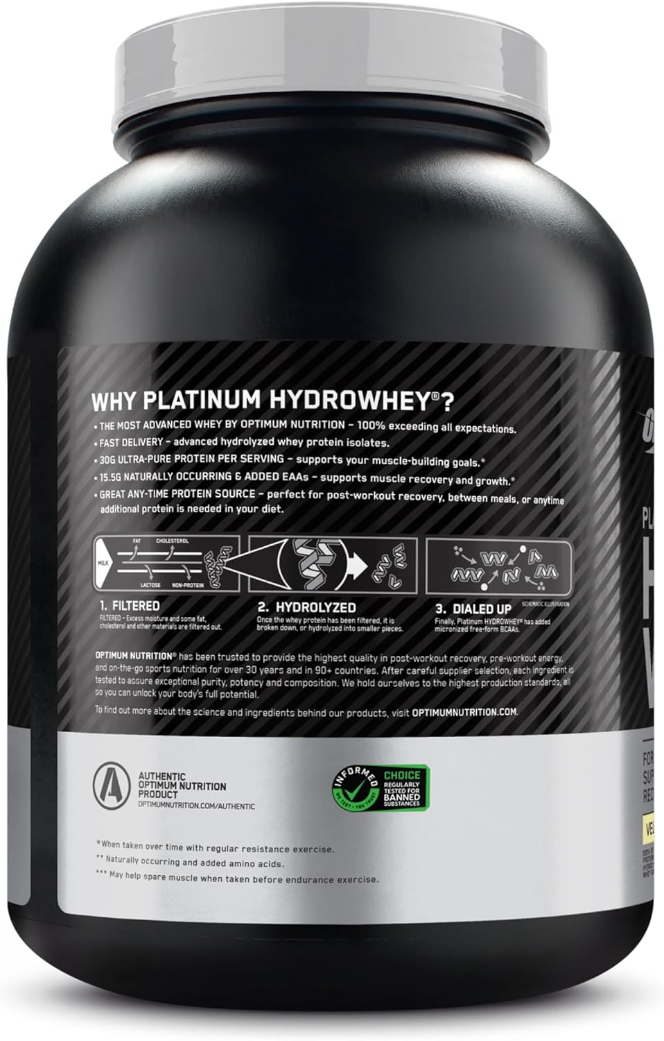 OPTIMUM NUTRITION Platinum HydroWhey, Turbo Chocolate 3.5lb