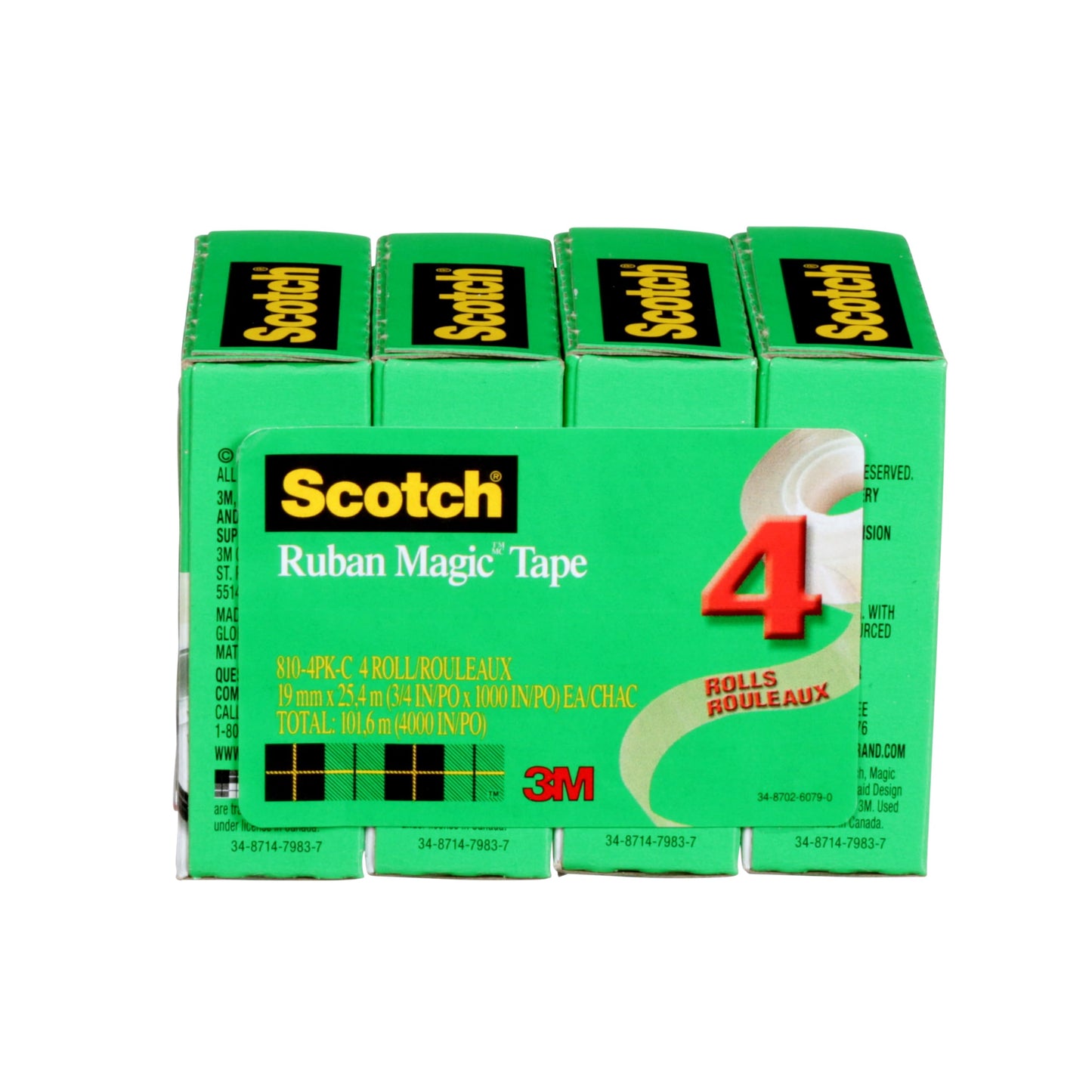 Scotch Tape Magic Tape, 19mm Wide x 25.4m, 8 Rolls, Office Tape