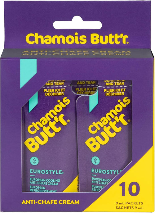 Chamois Butt'r Eurostyle Anti-Chafe Cream, 10-pack of 9mL packets