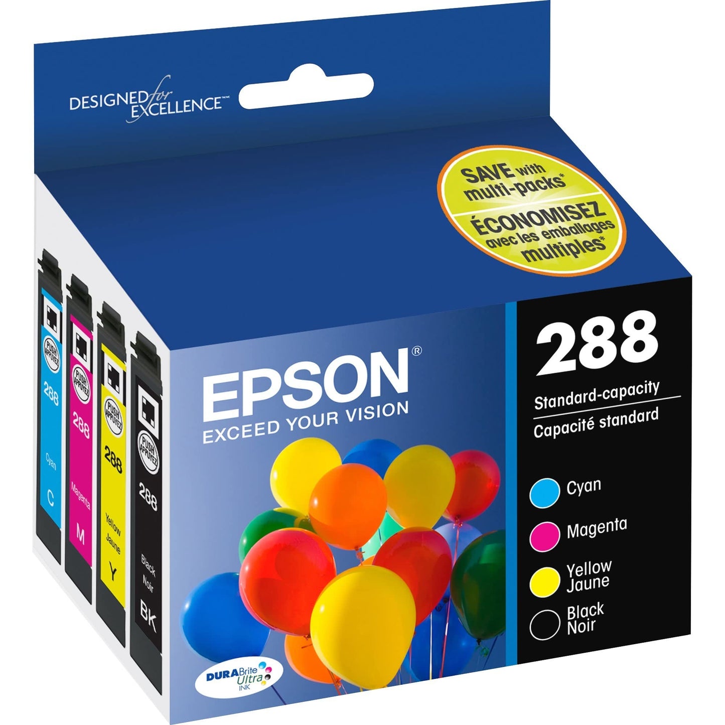 Epson 288 DURABrite Ultra Standard Capacity Cartridge Ink, Colour Combo Pack (T288520)