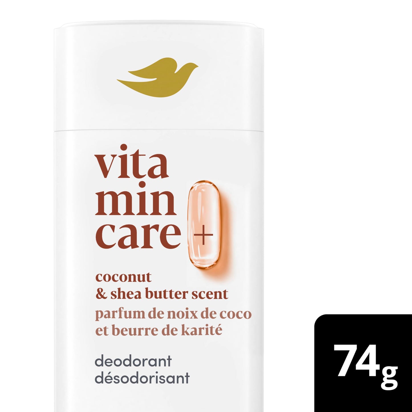 Dove Whole Body Deodorant Cream Aluminum Free Deodorant for Women Coconut & Vanilla Scent for Pits, Privates, & Thighs to Toes 73 ml