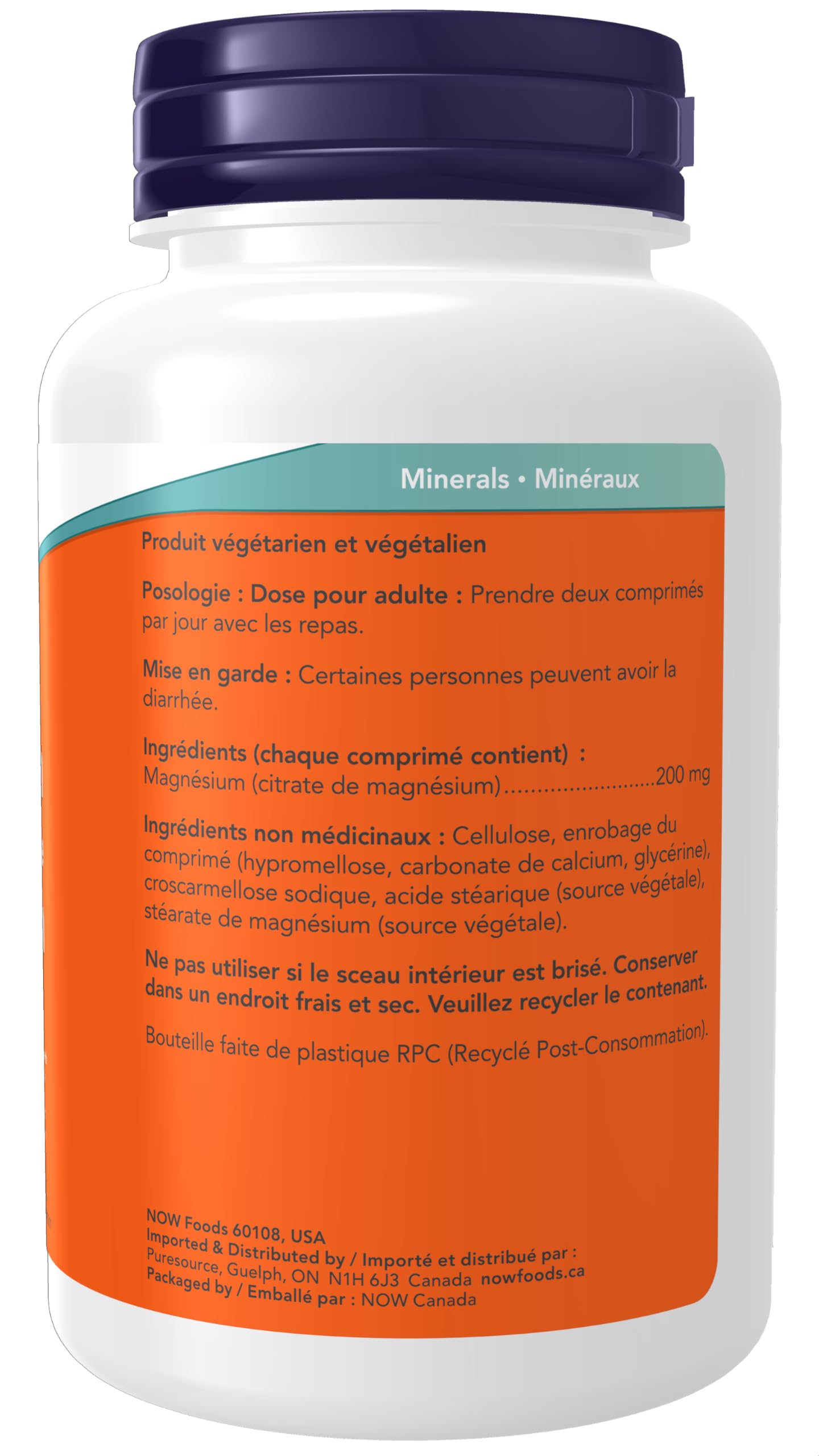 Now Foods Magnesium Citrate 200mg 100tab