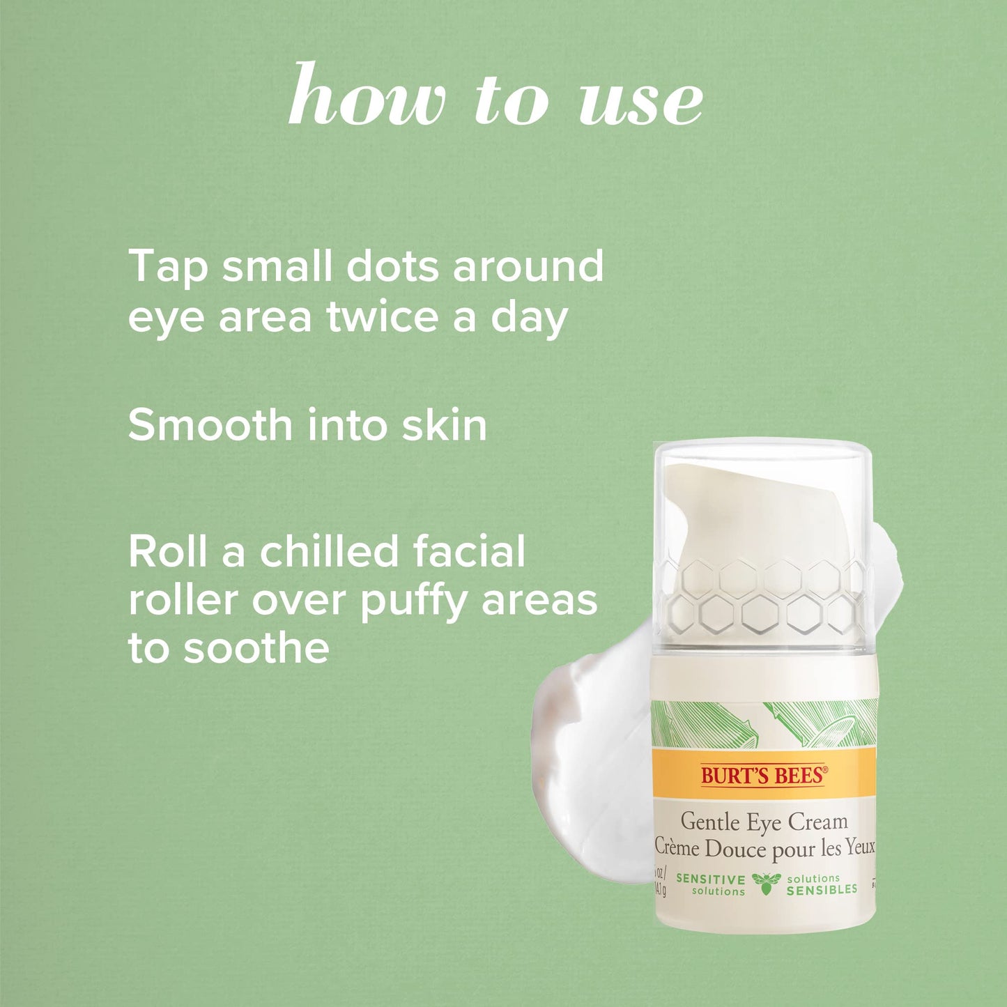 Burt's Bees Sensitive Hydrating Gentle Daily Face Cream Moisturizer Face Lotion for Sensitive Skin with Aloe and Rice Milk, 98.9% Natural Origin, Developed with Dermatologists, 51g