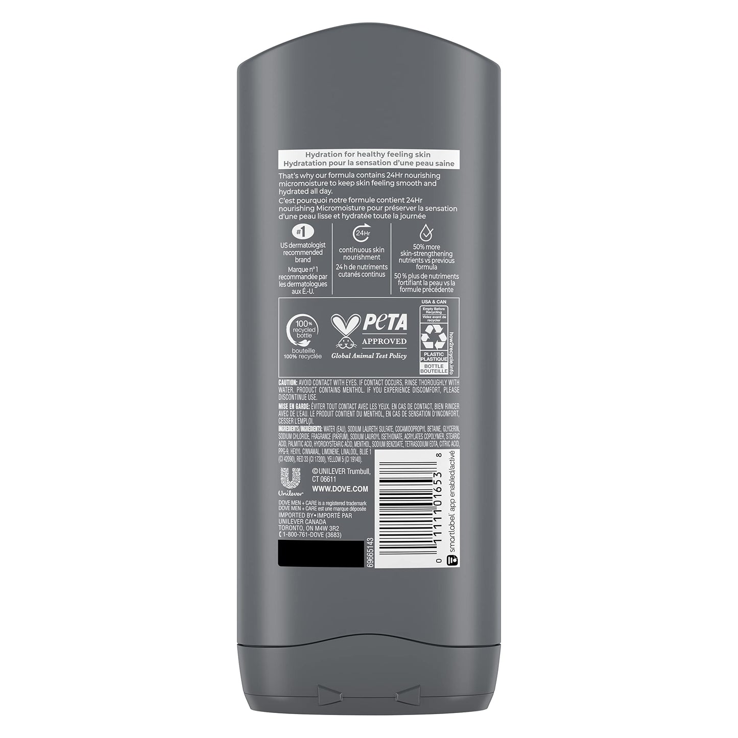Dove Men+Care Body + Face Wash, Clean Comfort, Hydrating with 24hr Nourishing Micromoisture Technology, 400ml, Pack of 4