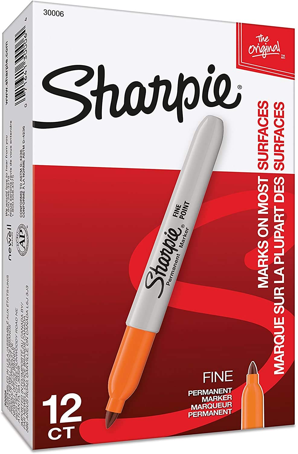 Sharpie Permanent Markers, Fine Point, Black, 36 Count - (New)
