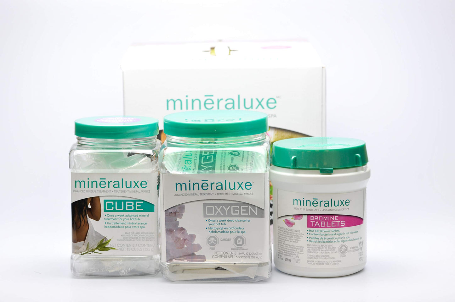 Dazzle Mineraluxe Weekly Spa and Hot Tub Care System with 1" Bromine Tablets 3 Month Kit (SKU DML00502)