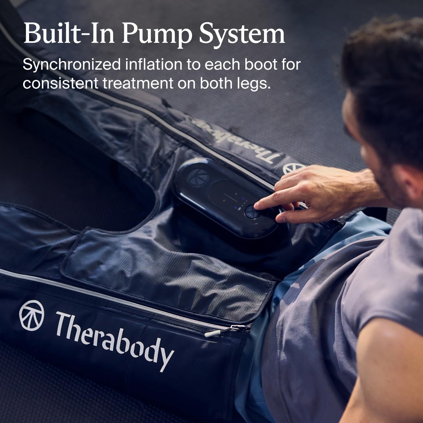 Therabody JetBoots Prime Ultra-Portable, Wireless Compression Boots for Easy Leg Muscle Recovery - Calf, Leg & Thigh Compression Sleeve with Customizable Treatments (Regular)