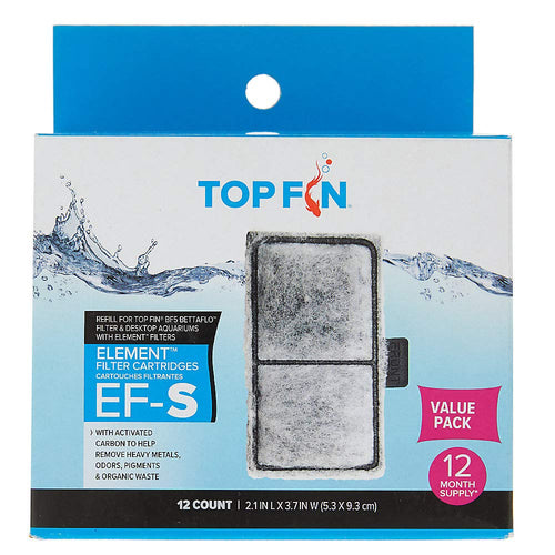 Top Fin EF-S Element Filter Cartridge Value Pack 12 Month Supply 2.1 in X 3.7 in