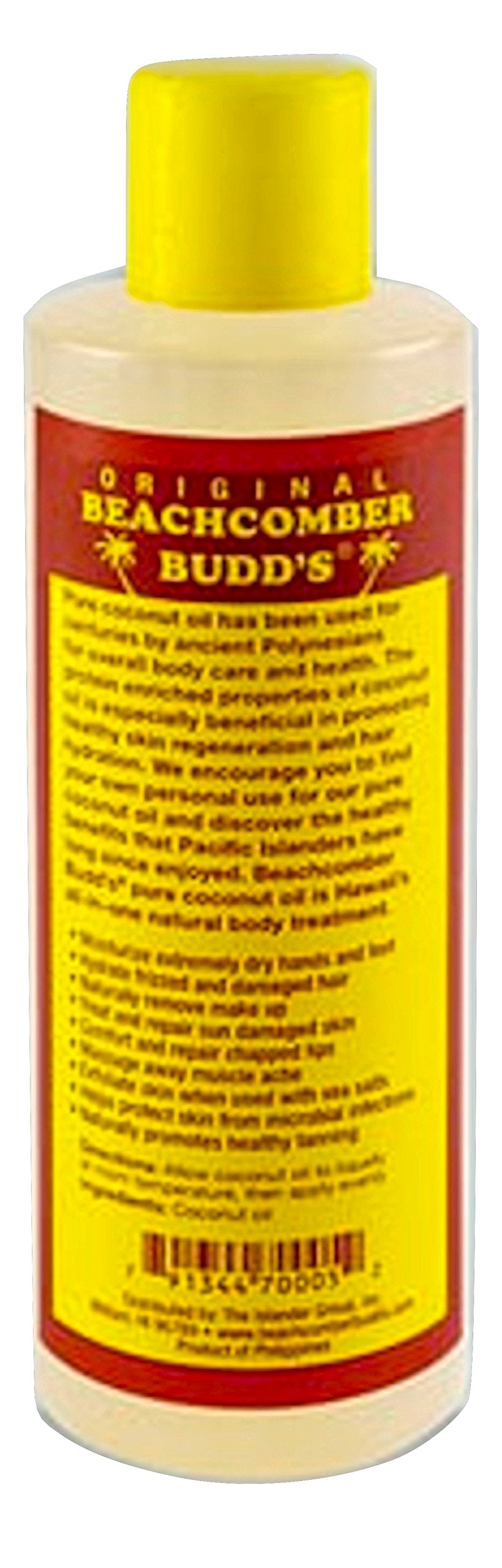 Hawaiian Beachcomber Budd Pure Unscented Coconut Oil 8 oz.