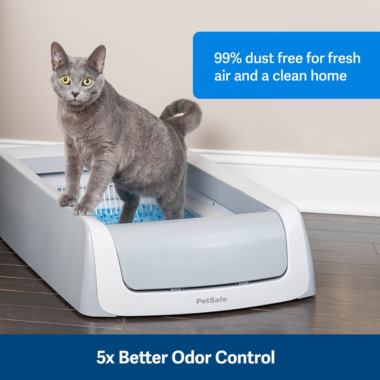 PetSafe ScoopFree Self-Cleaning Cat Litter Box Tray Refills with Premium Blue Non-Clumping Crystals, 3-Pack