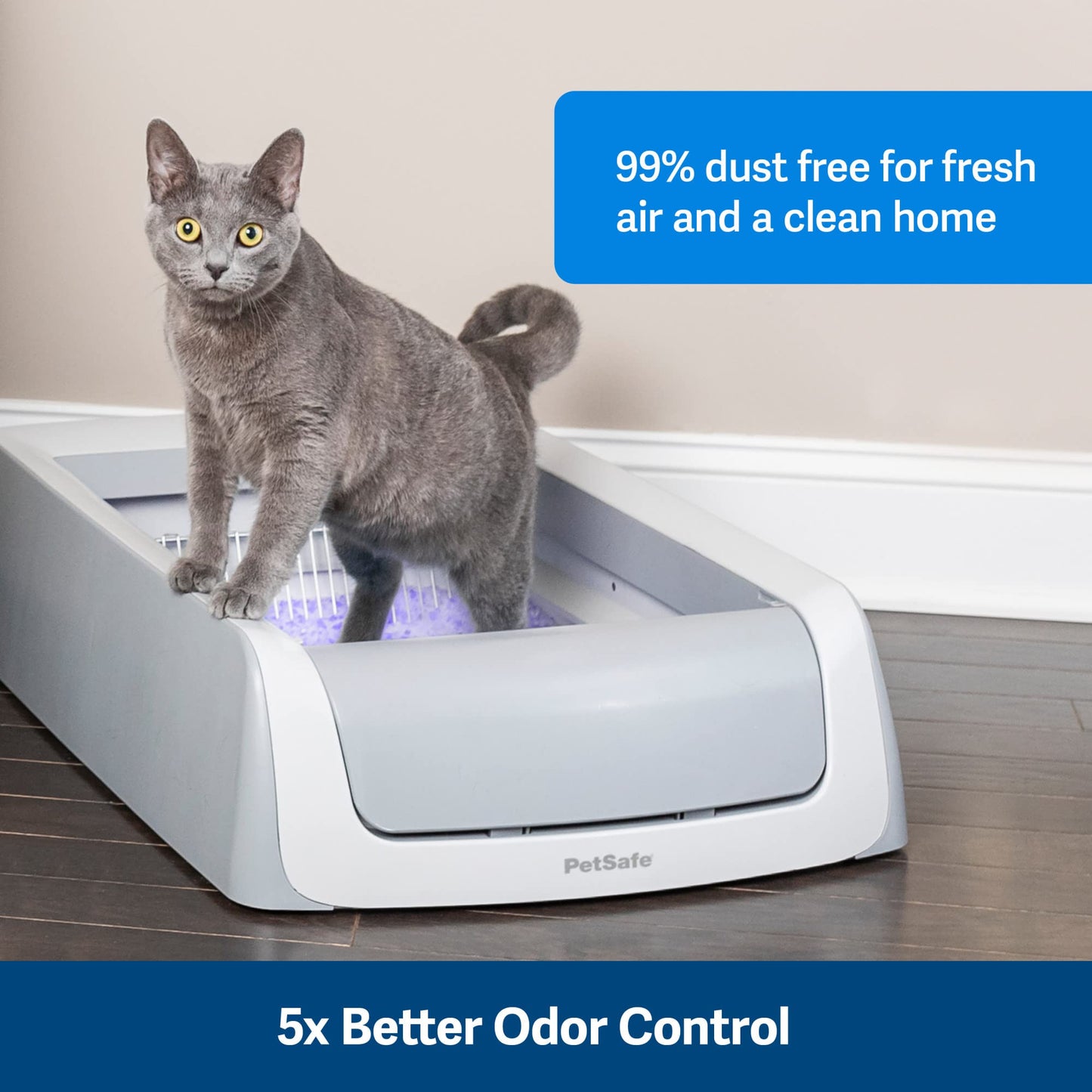PetSafe ScoopFree Self-Cleaning Cat Litter Box Tray Refills with Premium Blue Non-Clumping Crystals, 3-Pack