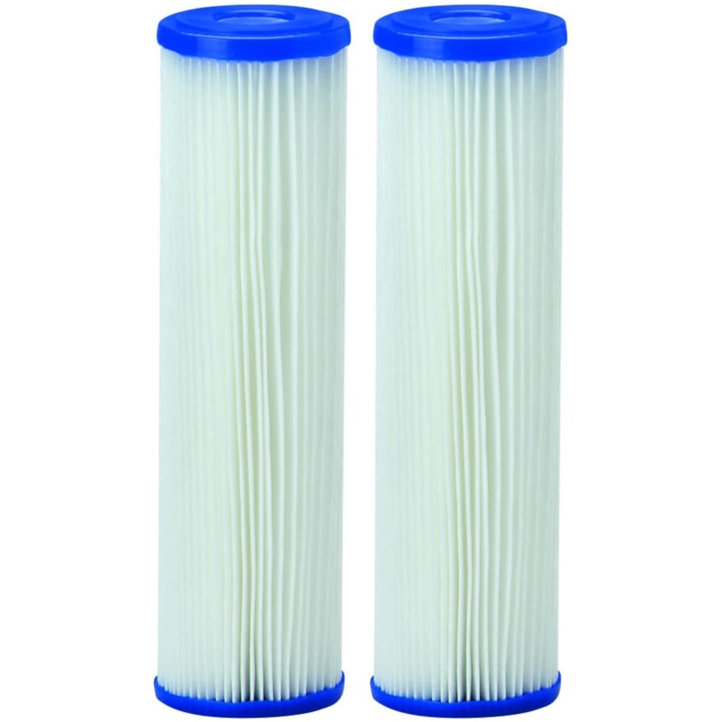 Pentair Pentek R50-BB Big Blue Sediment Water Filter, 10-Inch, Whole House Pleated Polyester Filter Cartridge, 10" x 4.5", 50 Micron, Pack of 2
